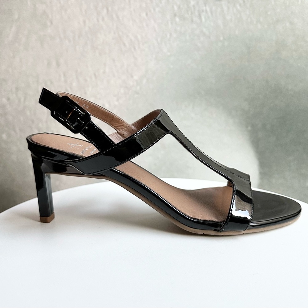🌸AQUATALIA🌸 Rosetta Patent Slingback Sandal Black Size:6.5 - Picture 4 of 12